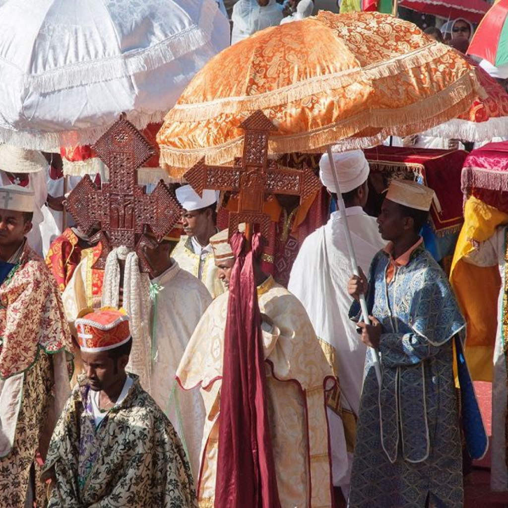 Procession de Noël copte en Ethiopie