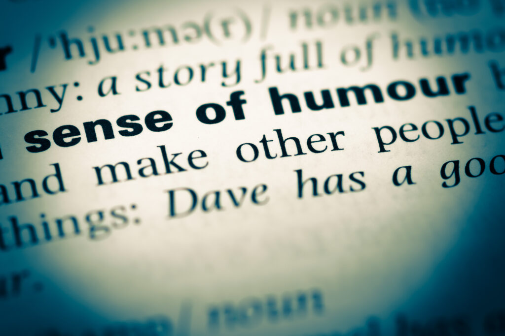 Page du dictionnaire anglais qui donne la définition de sense of humour